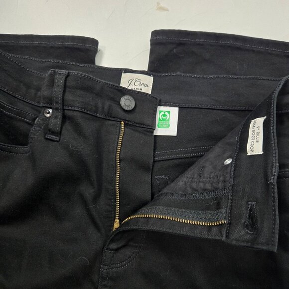 J.Crew Size 29 Petite 9" Billie Demi Boot Crop Jeans in Stay Black Wash Stretchy - Picture 5 of 12